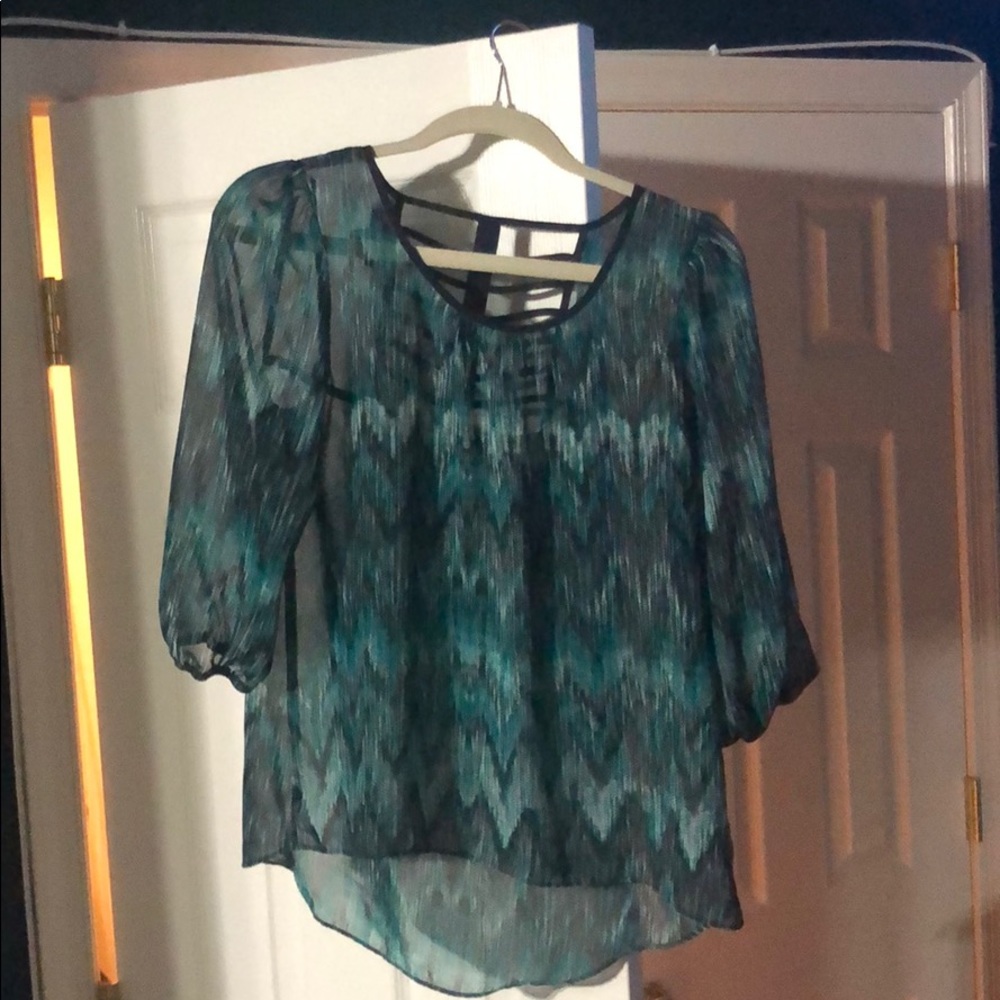 Chevron Pattern sheer Blouse